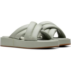 Clarks - Alda Glide - Sandalen - Lichtgroen - Leren Bovenwerk