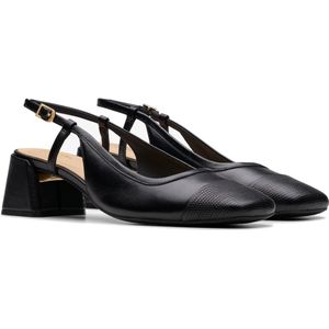 Clarks - Nyta45 Sling - Schoen - Zwart - Blokhak 45 mm, Voorgevormd Gewatteerd Voetbed