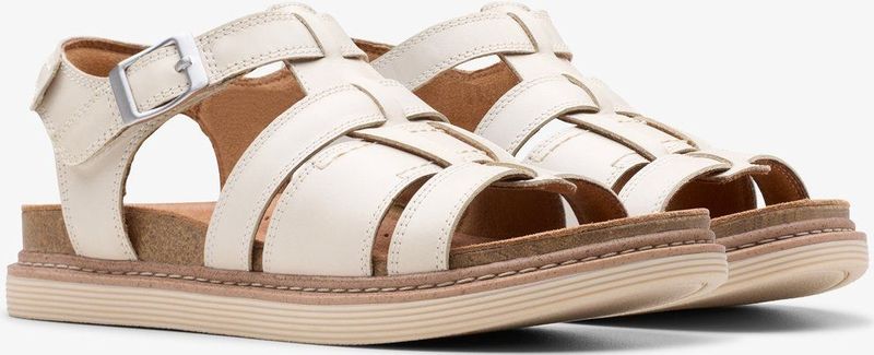 Clarks - Arwell Sun - Sandalen - Crèmekleurig - Leer
