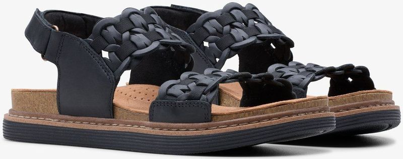 Clarks - Arwell Glide - Sandalen - Zwart - Nubuck