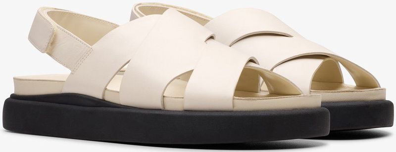 Clarks - Aristella Sun - Sandalen - Crèmekleurig - Leren Bovenwerk