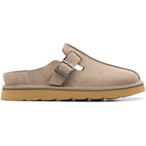 Clarks - Solsbury Mule - Grijze Muiltjes - Premium Suède Bovenwerk