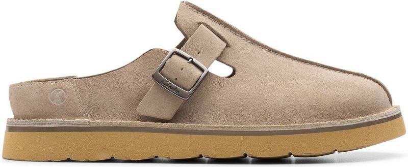 Clarks - Solsbury Mule - Grijze Muiltjes - Premium Suède Bovenwerk