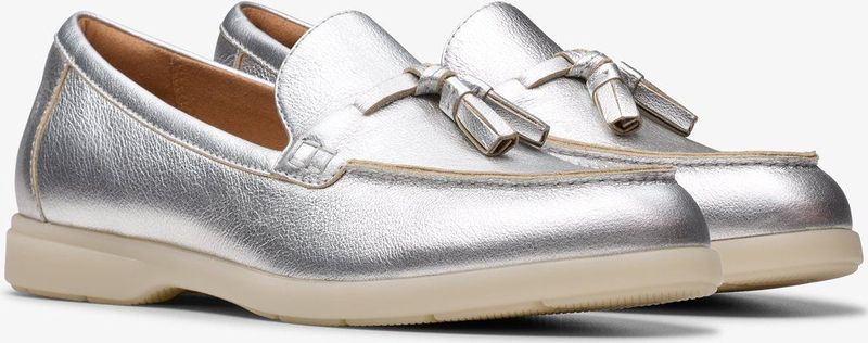 Clarks - Narini Edge - Instapper - Zilverkleurig - Leer