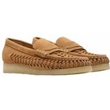 Clarks - Wallaloafer Weave - Loafers - Bruin - Suède - Handgeweven Bovenwerk
