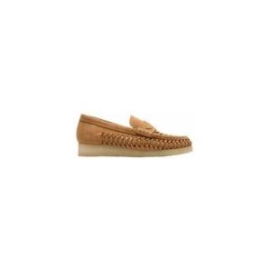 Clarks - Wallaloafer Weave - Loafers - Bruin - Suède - Handgeweven Bovenwerk