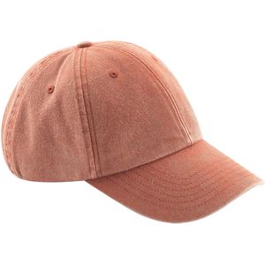 Beechfield Unisex Laag Profiel Vintage Denim-Look Cap (Vintage Oranje)