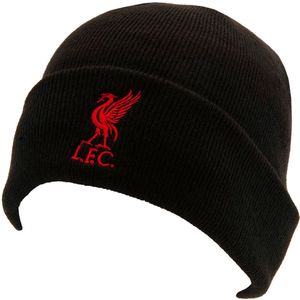 Liverpool FC Unisex omgeslagen muts voor volwassenen (One Size) (Zwart/Rood)