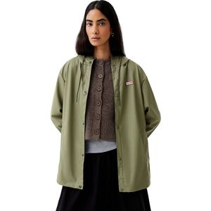 Hunter - Izzy PU Hooded Jacket - Regenjas - Deep Lichen Green - 100% Polyester