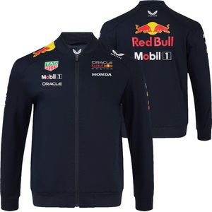 Red Bull Racing - Team Bomber Jacket 2025 - Unisex - Zwart - 70% Katoen, 26% Polyester, 4% Elastaan