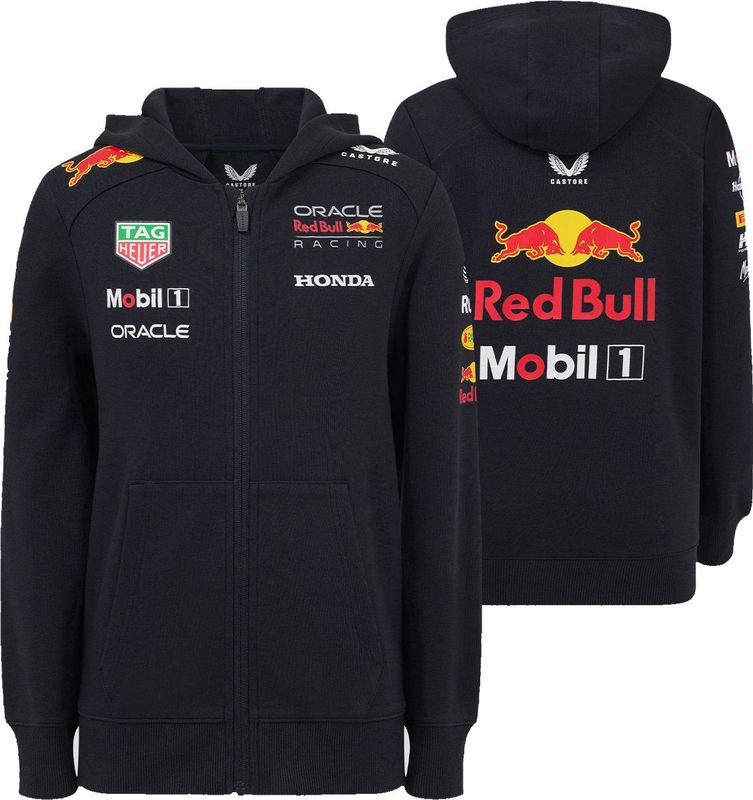 Red Bull Racing - Team Full Zip Hoodie - Kids - Blauw - 2025