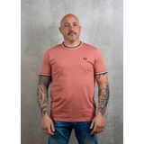 Fred Perry - M1588 - T-shirt - Roze - Katoen, Modern-fit, Korte Mouw