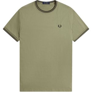 Fred Perry - Twin Tipped Ringer T-Shirt - Khaki - Katoen