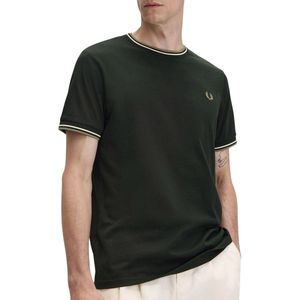 Fred Perry - Groene Logo Front T-shirt - Heren - Katoen