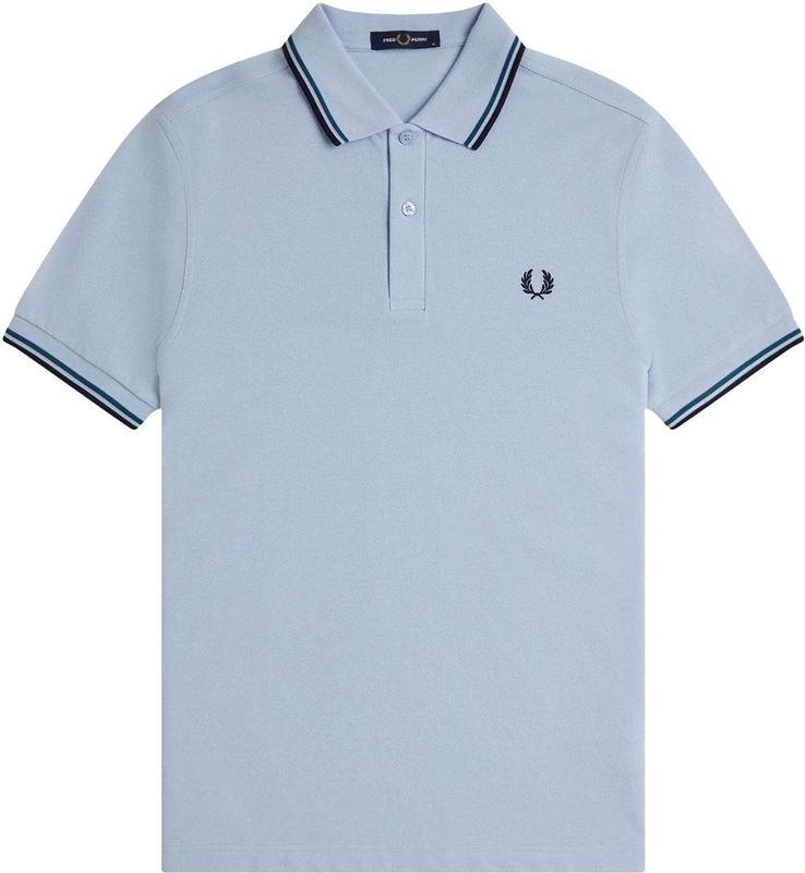 Fred Perry - Fp Twin Tipped Shirt - Poloshirt - Licht gerookt / Petrolblauw / Marineblauw - 100% Katoen