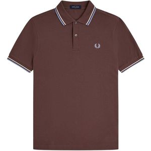 Fred Perry - Fp Twin Tipped Shirt - T-shirt - Carrington Brick / Ecru / Light Smoke - 100% Katoen