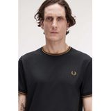 Fred Perry - Twin Tipped Ringer T-Shirt - Zwart - Heren