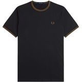 Fred Perry - Twin Tipped Ringer T-Shirt - Zwart - Heren