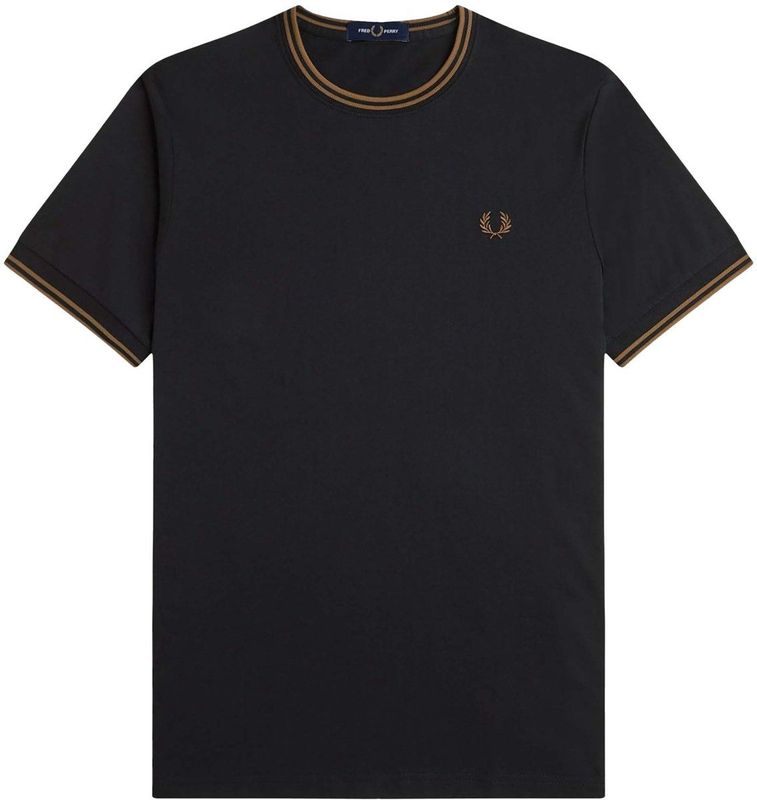 Fred Perry - Twin Tipped Ringer T-Shirt - Zwart - Heren