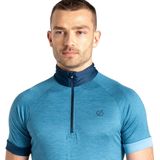 Sportshirt - Blauw - 92% Polyester 8% Elastaan - Slimfit met Rits