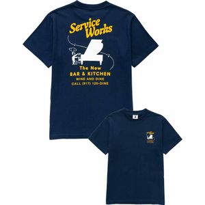 Service Works - Bar Kitchen Tee Navy - T-shirt - Marine Blauw