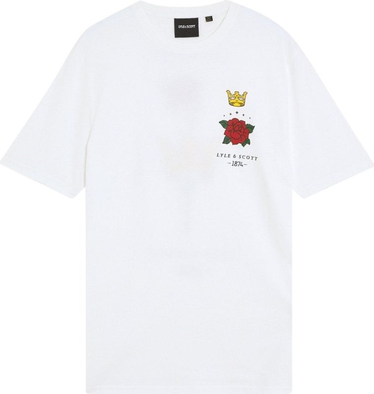 Lyle & Scott - Rose and Crown Graphic - T-Shirt - Wit - Regular Fit