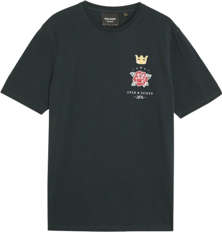 Lyle & Scott - Rose and Crown Graphic - T-shirt - Donkerblauw - Heren