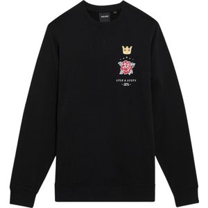 Lyle & Scott - Rose and Crown Graphic Crew Neck - Trui - Jet Black