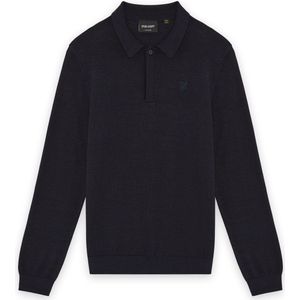 Lyle & Scott - Winter Polo Shirt - Donker Navy Blauw - Longsleeve