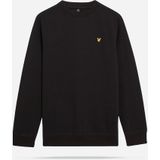 Lyle & Scott jongens Brushback fleece sweatshirt met ronde hals - zwart