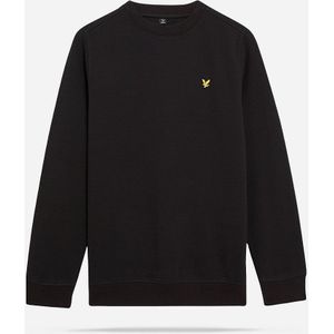 Lyle & Scott jongens Brushback fleece sweatshirt met ronde hals - zwart