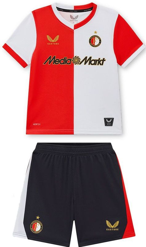 Castore - Feyenoord Minikit - Voetbaltenue - Thuis - Rood/Wit - Katoen