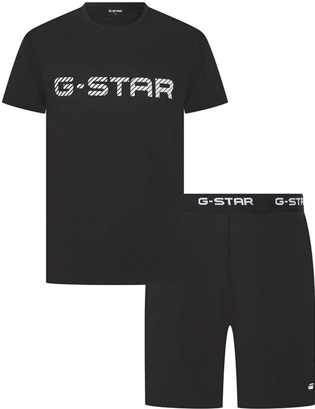 Tee en Short Pyjama Set - Zwart - Heren