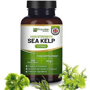 Zeekelp 2000mg 200 Veganistische Tabletten | Natuurlijke bron van jodium | Premium Ingrediënten | Met trots gemaakt in het Verenigd Koninkrijk door Prowise