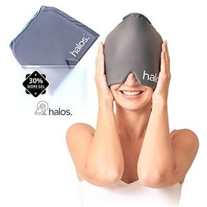 MyHalos Migraine Relief Cap - Draagbare Ice Pack Cold Wrap Hoed -Herbruikbare Koude Therapie Hoofdpijn Cap & Migraine Cap, voor Spanning Hoofdpijn Verlichting & Sinus Druk - Vormpassend Hoofd Kompres