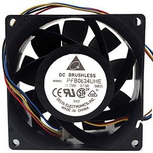 Delta PFB0824UHE 8038 DC24V 0.93A 4-wire PWM temperature control inverter fan