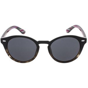 Icon Eyewear Zonnebril JAQUIM - Zwart montuur met print aan de binnenkant - Grijze glazen