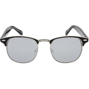Icon Eyewear Zonnebril JOHN-F - Zwart met zilverkleurig montuur - Spiegelende glazen