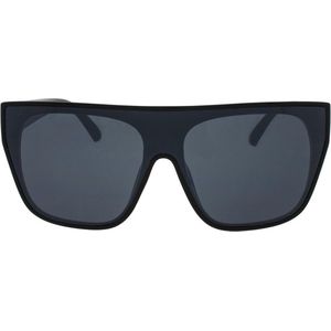 Icon Eyewear Zonnebril KIM - Glanzend Zwart montuur - Grijze glazen met lichte glans