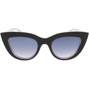 Icon Eyewear Zonnebril CLEO - Zwart met roze montuur - Lichtgrijze glazen