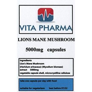 Vita Pharm leeuwenmanen paddenstoel 5000mg 240 capsules 8 maanden voorraad geschikt voor vegetariÃ«rs vervaardigd en verpakt in Groot-BrittanniÃ«