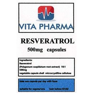 RESVERATROL 500MG, 240 capsules, 8 maanden levering, door VITA PHARMA, hier geproduceerd in het Verenigd Koninkrijk, Koop met vertrouwen