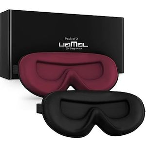 2 Stuks Slaapmasker 100% Verduisterend Met Nuldruk en Verstelbare Riem - 3D Oogmasker voor Dames en Heren - Reisbenodigdheden