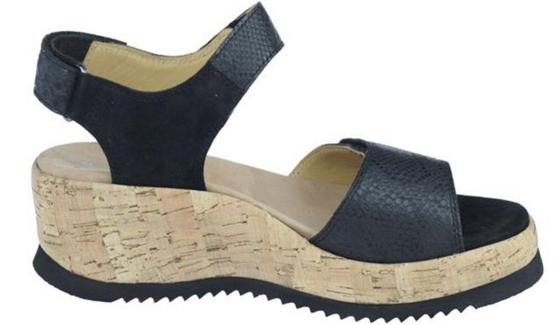 Helioform - Sandaal - Zwart - Suede en Leer - Verstelbaar met Klittenband