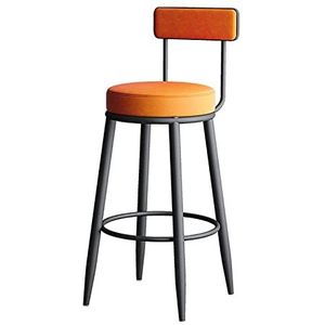 Luxe barkrukken Barkrukken met rugleuning en voetsteun, lederen moderne barkruk stoelhoogte voor pub koffie thuis eetkamer keuken, zithoogte 55/65/70/75cm