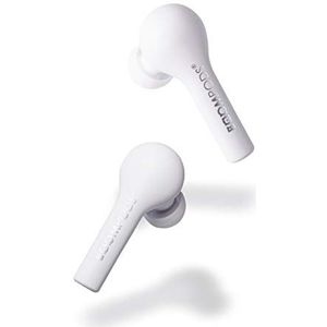 Boompods Bassline TRUE Draadloze Bluetooth in-ear hoofdtelefoon, water- en zweetbestendig, compacte reisoplaadhoes, directe verbinding, TWS (wit) BTWSWH