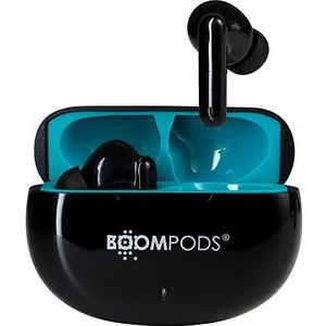 Boompods, Tide Skim TWS Draadloze hoofdtelefoon, zwart, bluetooth, magnetische oplaadhoes, waterdicht/zweetbestendig, IPX 4, directe verbinding, oplaadhoes met 20 uur batterij