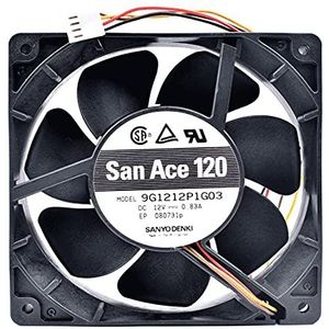 Server Square fan 9G1212P1G03, DC 12V 0.83A 4-wire 4-pin connector 120mm
