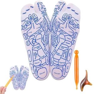 Reflexologie Sokken Set, Acupressuur Reflexologie Voetmassage Sokken met Masserende Stok, Voetmassage Moe Lichaam Verlichten Massage Sokken voor Vrouwen/Mannen ((40-43), 1 paar)