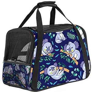 Pet Travel Carrier Bag, Draagbare Pet Bag - Opvouwbare Stof Pet Carrier Travel Carrier Bag Koala Blue Cute